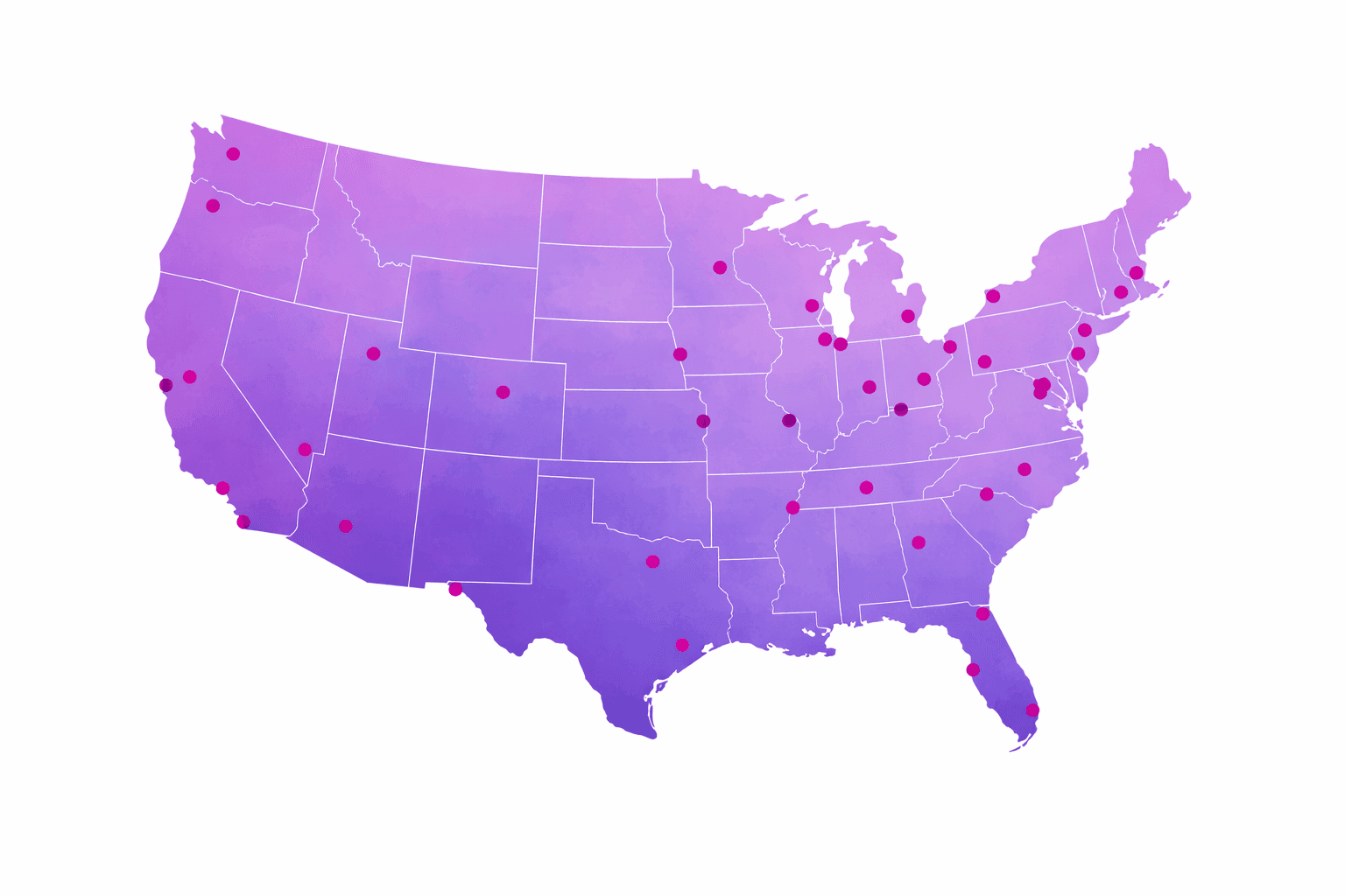 Map of U.S. cities by population